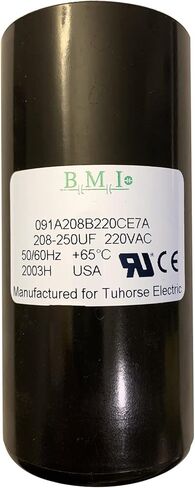 208-250 MFD (uF) 3 HP Well Pump Control Box Motor Start Capacitor، بديل لـ Franklin 275463111، 2823028110، 2823028310 TCB30M230 صنع في الولايات المتحدة الأمريكية بواسطة BMI in Kuwait
