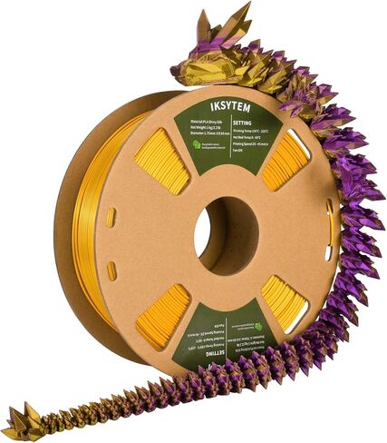 حزمة خيوط الطابعة ثلاثية الأبعاد IKSYTEM، خيوط ثلاثية الألوان، خيوط PLA الحريرية 1.75 مم، خيوط ثلاثية الأبعاد مع تغيير لون الحرير PLA، خيوط طباعة ثلاثية الأبعاد، 200 جرام × 4 بكرات PLA in Kuwait