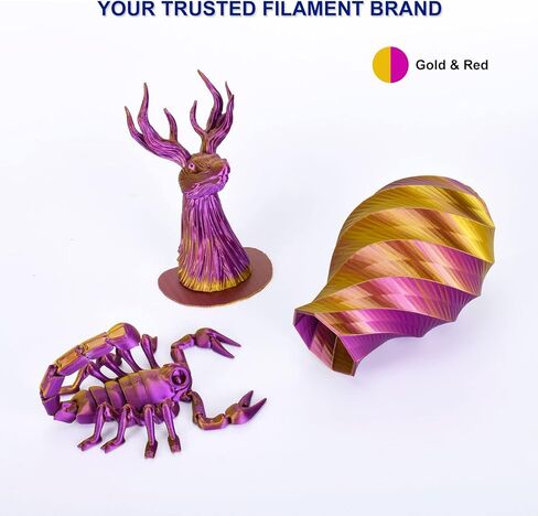 حزمة خيوط الطابعة ثلاثية الأبعاد IKSYTEM، خيوط ثلاثية الألوان، خيوط PLA الحريرية 1.75 مم، خيوط ثلاثية الأبعاد مع تغيير لون الحرير PLA، خيوط طباعة ثلاثية الأبعاد، 200 جرام × 4 بكرات PLA in Kuwait