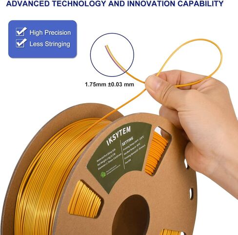 حزمة خيوط الطابعة ثلاثية الأبعاد IKSYTEM، خيوط ثلاثية الألوان، خيوط PLA الحريرية 1.75 مم، خيوط ثلاثية الأبعاد مع تغيير لون الحرير PLA، خيوط طباعة ثلاثية الأبعاد، 200 جرام × 4 بكرات PLA in Kuwait