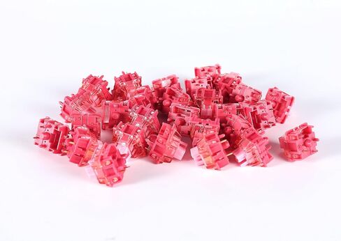 مفاتيح ميكانيكية مصنفة RS-1 Pro للوحات مفاتيح الألعاب الميكانيكية | 5-Pin PCB مثبتة | مشحم مسبقًا | خطي صامت 53cN من Haimu (Pro Silent Red، 120 قطعة) in Kuwait