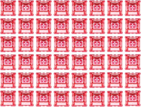 مفاتيح ميكانيكية مصنفة RS-1 Pro للوحات مفاتيح الألعاب الميكانيكية | 5-Pin PCB مثبتة | مشحم مسبقًا | خطي صامت 53cN من Haimu (Pro Silent Red، 120 قطعة) in Kuwait