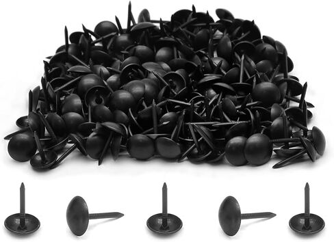 200Pcs Metal Thumb Tacks Round Head Household Upholstery Tacks Black Decorative Furniture Tack Nails for Sofa DIY Pins (9 x 9mm) in Kuwait
