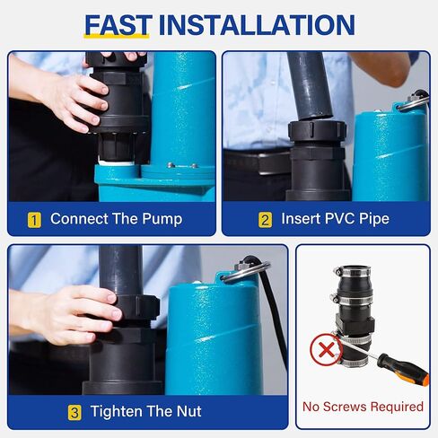 اكواير موصل صمام فحص 1-1/2 انش لمضخة حوض الصرف الصحي تركيب سريع بدون الحاجة إلى مشابك in Kuwait