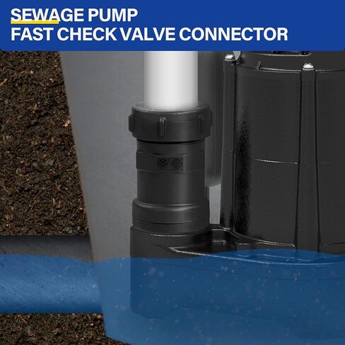 اكواير موصل صمام فحص 1-1/2 انش لمضخة حوض الصرف الصحي تركيب سريع بدون الحاجة إلى مشابك in Kuwait