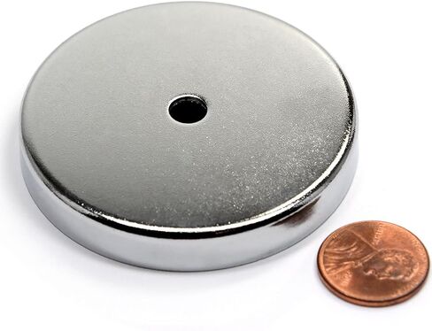 50 LB Holding Power 2.4" Cup Magnets | Magnetic Round Base Mounting Magnets for Business or Car Top Signs, RB60 Pot Magnets 5 Pieces in Saudi Arabia