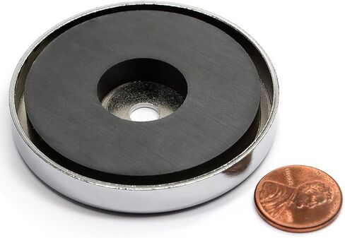 50 LB Holding Power 2.4" Cup Magnets | Magnetic Round Base Mounting Magnets for Business or Car Top Signs, RB60 Pot Magnets 5 Pieces in Saudi Arabia