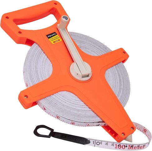 Open Reel Tape Measure 330 Feet, Fiberglass Tape Measure, Yard Measuring Tape Fit for Sports Field, Outdoor, Engineer,Track, Durable Dual-Sided Measuring Reel with Feet and Meters (1/2') in Kuwait