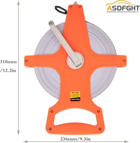 Open Reel Tape Measure 330 Feet, Fiberglass Tape Measure, Yard Measuring Tape Fit for Sports Field, Outdoor, Engineer,Track, Durable Dual-Sided Measuring Reel with Feet and Meters (1/2') in Kuwait