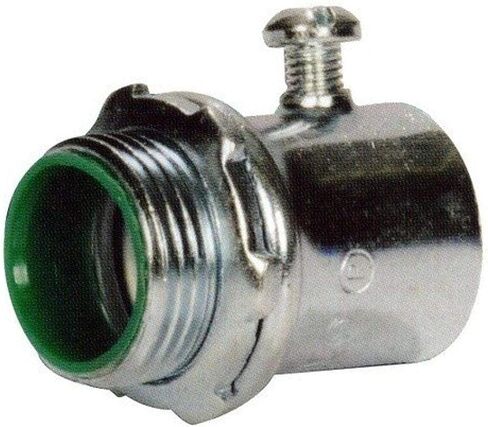 Morris 14892 EMT Set Screw Connector, Insulated Throat, Steel, 1-inch Trade Size in Saudi Arabia