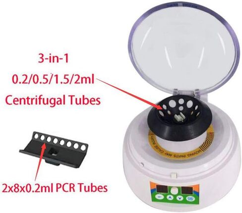 Mini Centrifuge, SHengwin 1000-12000rpm Benchtop Microcentrifuge with 16-Place Rotor for 0.2ml PCR Tubes and 18-Place Rotor for 2/1.5/0.5/0.2ml Centrifugal Tubes in Kuwait