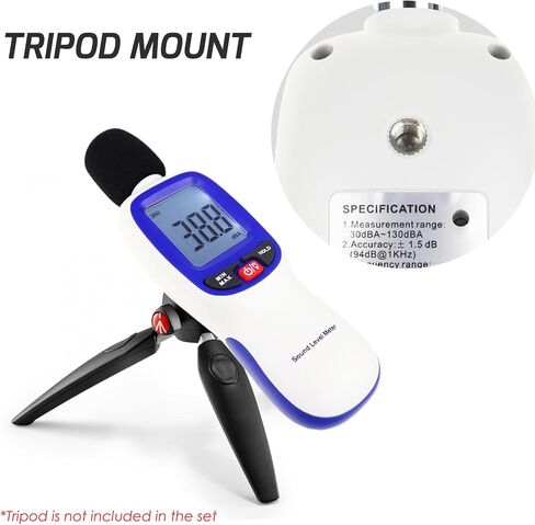 Decibel Meter, Bluetooth-Enabled Digital Sound Level Meter Portable SPL Meter 30~130dBA Range MAX/MIN Data Hold with LCD Display Backlight for Home, School and Workplace to Accurate Sound Measurement in Saudi Arabia