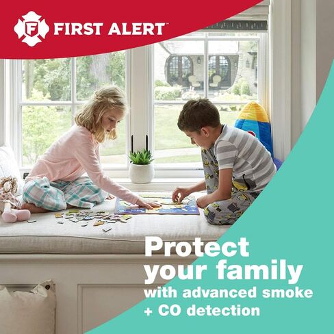 First Alert BRK SC9120LBL Hardwired Smoke and Carbon Monoxide (CO) Detector with 10 Year Sealed Battery Backup , White in Kuwait