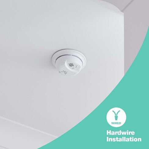 First Alert BRK SC9120LBL Hardwired Smoke and Carbon Monoxide (CO) Detector with 10 Year Sealed Battery Backup , White in Kuwait