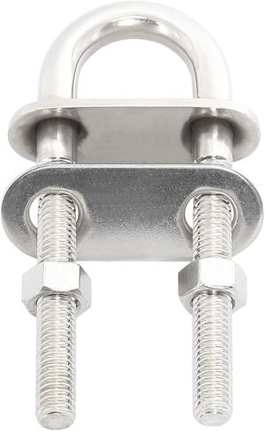 NovelBee 2-Pack 3/8" Stock Stainless Steel Stern Bow Eye U Bolt with Welding Plate,Washer and Hex Nuts (Overall Length: 5") in Saudi Arabia