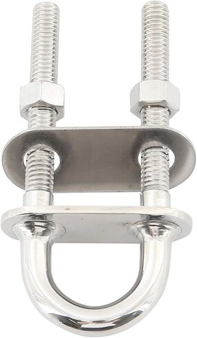 NovelBee 2-Pack 3/8" Stock Stainless Steel Stern Bow Eye U Bolt with Welding Plate,Washer and Hex Nuts (Overall Length: 5") in Saudi Arabia