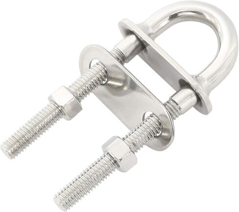 NovelBee 2-Pack 3/8" Stock Stainless Steel Stern Bow Eye U Bolt with Welding Plate,Washer and Hex Nuts (Overall Length: 5") in Saudi Arabia