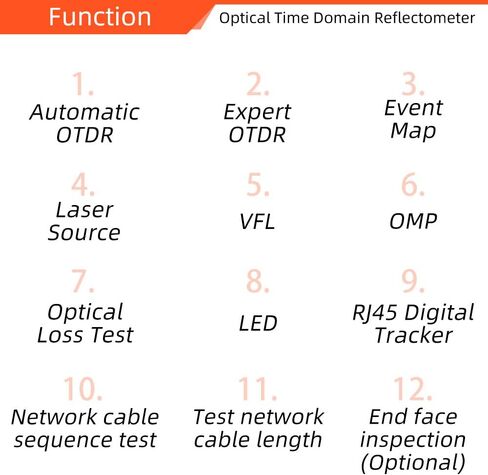 OTDR Cable Tester Fiber Optic reflectometer 9-in-1 Tester OLS VFL OLS OPM Event Diagram RJ45 Ethernet Cable Sequence Distance Tracker 900D-SC/FC UPC in Saudi Arabia