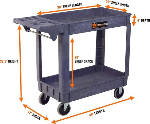 WEN 73162 Two-Tray 300-Pound Capacity Double Decker Service and Utility Cart in Saudi Arabia