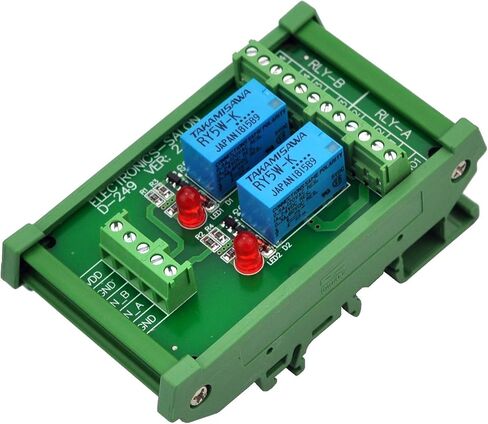 إلكترونيات-صالون DIN Rail Mount 2 DPDT وحدة واجهة مرحل الإشارة، إصدار DC 5V. in Kuwait