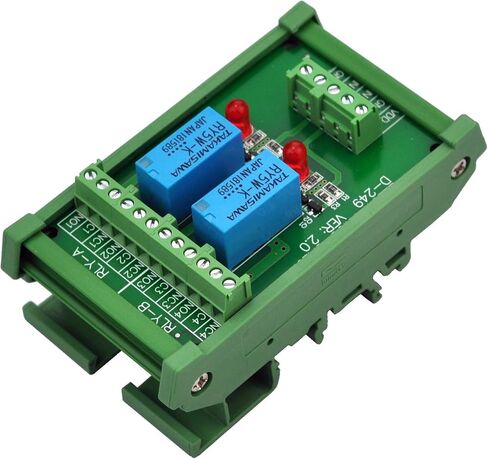 إلكترونيات-صالون DIN Rail Mount 2 DPDT وحدة واجهة مرحل الإشارة، إصدار DC 5V. in Kuwait