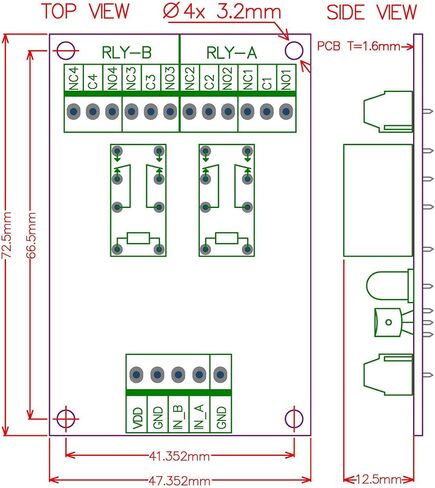 إلكترونيات-صالون DIN Rail Mount 2 DPDT وحدة واجهة مرحل الإشارة، إصدار DC 5V. in Kuwait