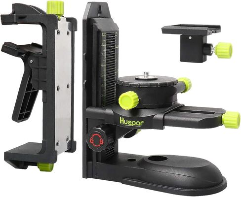 Huepar Fine-tuning Bracket Laser Level Adapter, Multifunctional Magnetic Pivoting Base with Adjustable Clip, 360° Adjustable Support with 1/4"-20 Male Threaded, Height Adjustment - PV10+ in Kuwait