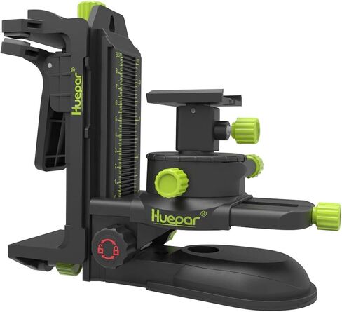 Huepar Fine-tuning Bracket Laser Level Adapter, Multifunctional Magnetic Pivoting Base with Adjustable Clip, 360° Adjustable Support with 1/4"-20 Male Threaded, Height Adjustment - PV10+ in Kuwait