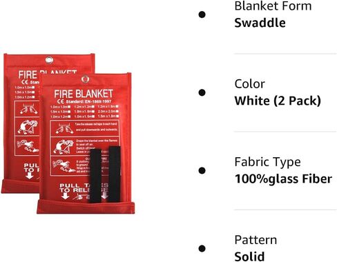 Smilco 40" x 40" Fiberglass Emergency Fire Blanket for Home and Kitchen in Kuwait