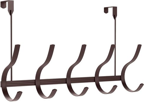 حامل معطف، خطافات على الباب لتعليق الحقائب والملابس والقبعات - منظم محفظة - شماعة منشفة للحمام والدش ، أوستن ، برونز in Kuwait