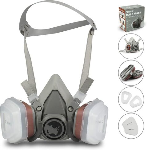 غطاء وجه من رينو للطلاء والغبار والجسيمات والمواد الكيميائية وتلميع الابخرة العضوية وحبوب اللقاح والمواد الكيميائية مع فلتر قطن in Kuwait