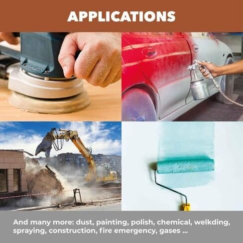 غطاء وجه من رينو للطلاء والغبار والجسيمات والمواد الكيميائية وتلميع الابخرة العضوية وحبوب اللقاح والمواد الكيميائية مع فلتر قطن in Kuwait