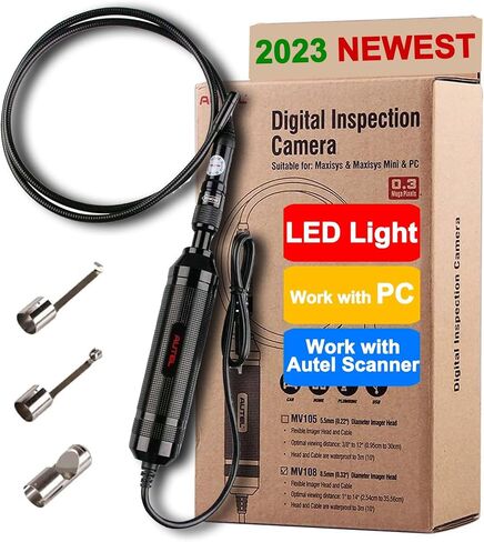 Autel MV108 MaxiVideo Digital Inspection Camera Endoscope, Still Images and Videos, Waterproof Imager Head, Work with PC MS906 MS906S MS906 PRO-TS MS908P MX808 MK808 MS909 MS919 MS Ultra MS Elite in Saudi Arabia