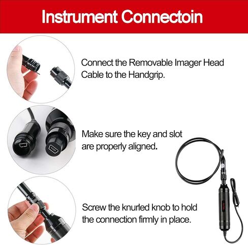 Autel MV108 MaxiVideo Digital Inspection Camera Endoscope, Still Images and Videos, Waterproof Imager Head, Work with PC MS906 MS906S MS906 PRO-TS MS908P MX808 MK808 MS909 MS919 MS Ultra MS Elite in Saudi Arabia