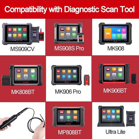 Autel MV108 MaxiVideo Digital Inspection Camera Endoscope, Still Images and Videos, Waterproof Imager Head, Work with PC MS906 MS906S MS906 PRO-TS MS908P MX808 MK808 MS909 MS919 MS Ultra MS Elite in Saudi Arabia
