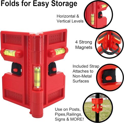 Ding King Magnetic Post Level Tool Pack of 2 Folds for Storage in Saudi Arabia