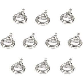 10 Pieces 304 Stainless Steel Screw Rings Lug Thread Shoulder Lifting Eye Bolt Screws Lifting Rings Eye Bolts, M3 in Kuwait