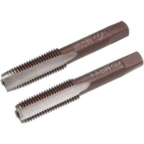 uxcell Metric Hand Tap M8 Thread 1 Pitch 3 Straight Flutes H2 Alloy Tool Steel Bottom & Taper Screw Tap Set Tapping Tools for Repairing 1 Pair