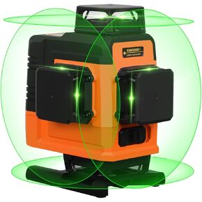 Takamine 12 Lines Laser Level Self Leveling 3x360° 3D Green Cross Line for Construction/Picture Hanging, Remote Controller, Rechargeable Li-ion battery, Magnetic Stand and portable bag