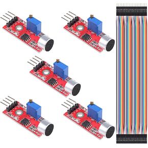وحدة استشعار صوت ميكروفون 5 قطع AVR PIC للكشف عن صوت حساسية عالية لـ Arduino مع كابل دوبونت in Saudi Arabia