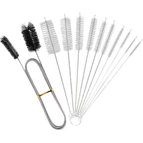 11 قطعة من فرشاة تنظيف القش الطويلة وفرشاة الصرف المرنة وفرش التنظيف المنزلية، مجموعة منظفات الأنابيب 61 بوصة/5 قدم فرشاة خرطوم مزدوجة الأطراف من الفولاذ المقاوم للصدأ وفرش تنظيف أنبوب نايلون 7.8 بوصة in Kuwait