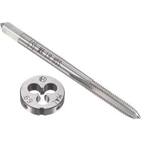 uxcell M3 x 0.5mm Metric Left Hand Tap and Die Set, Machine Thread Screw Tap with Round Threading Die, Tap & Die Kit for Nut Screw Bolt Thread Repair