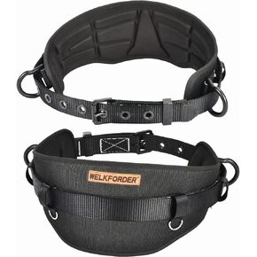 Tongue Buckle Body Belt With Hot-Pressing Waist Pad and 2 Side D-Rings Personal Protective Equipment Safety Harness | Waist Fitting Size 30'' to 45'' for Work Positioning, Restraint in Saudi Arabia