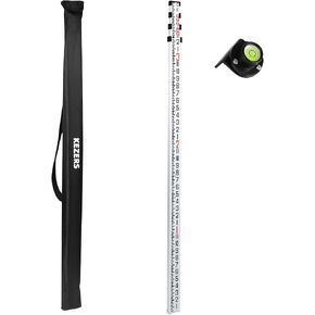 KEZERS 9 FT Dual Sided Aluminum Grade Rod - 8ths, 3 Section Telescopic Rod with Carrying Case in Saudi Arabia