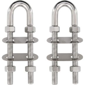 NovelBee 2 Pack of Stainless Steel Stern Bow Eye Tie Down U Bolt with Hex Nuts and washers,Stock Dia. 5/8",Thread Length 5-7/16",Overall Length 8" in Kuwait
