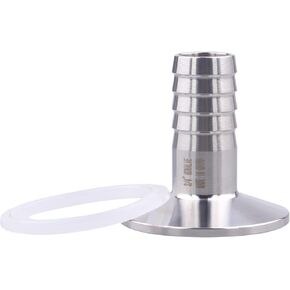 GOVALVE 1.5 "مشبك ثلاثي إلى 3/4" خرطوم شائك مناسب مع حشية سيليكون من الفولاذ المقاوم للصدأ 304 محول بارب صحي للمشروبات المنزلية (الطويق OD 50.5 مم) in Kuwait