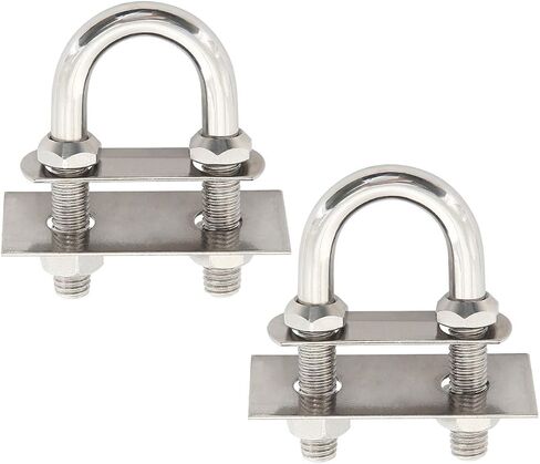 NovelBee 2-Pack of Stainless Steel Bow Stern Eye Tie Down U Bolt with Nuts and Washers,Stock Dia.1/2" (Length:4-1/4") in Saudi Arabia