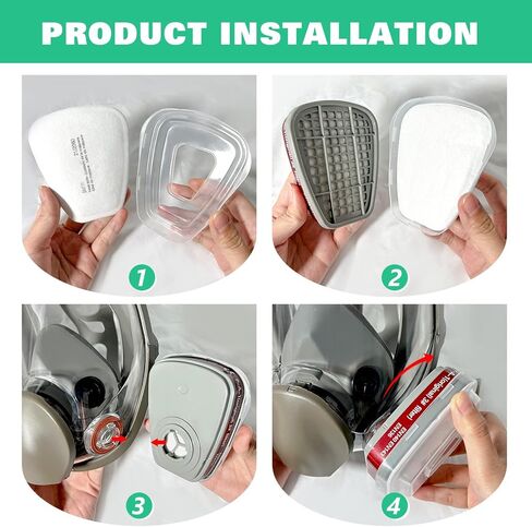 ANUNU Full Face Respirator Mask - Gas Mask with Filters for Chemical, Paint Vapors, Gases, Dust, Sanding, Welding, Woodworking, Machine Polishing in Kuwait