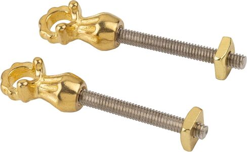 براغي عين نحاسية فاخرة مع صواميل | عبوة من 2 | خطاف عين برغي | برغي بثقوب عتيق لسحب الكفالة وبعض الأثاث الأخرى | M-1B in Kuwait