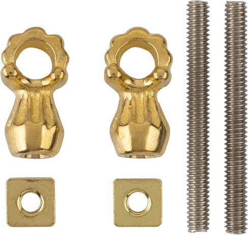 براغي عين نحاسية فاخرة مع صواميل | عبوة من 2 | خطاف عين برغي | برغي بثقوب عتيق لسحب الكفالة وبعض الأثاث الأخرى | M-1B in Kuwait